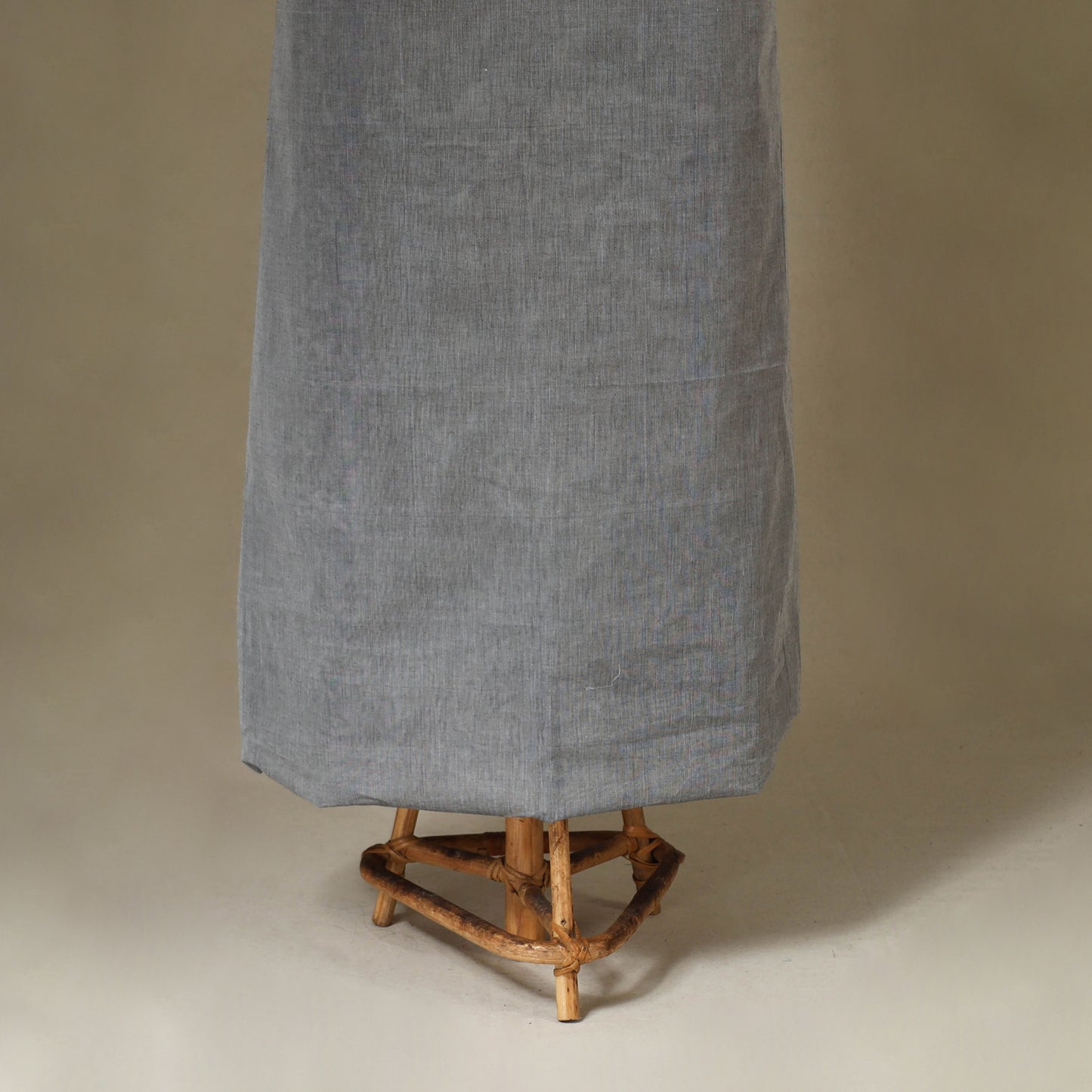 Grey 2pc Kandangi Chettinad Dress Material with Jewellery Set