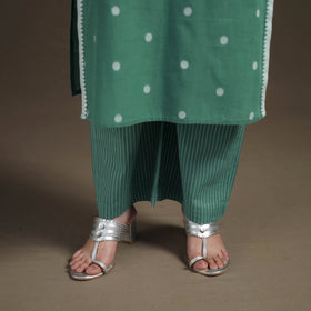 Jacquard Woven Cotton Straight Kurta with Palazzo & Dupatta Suit Set for Women 05