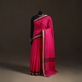 Pink - Chettinad Woven Cotton Saree with Border 24