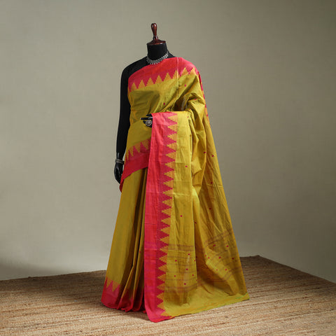 Yellow - Kanchipuram Buti Cotton Saree with Border 62