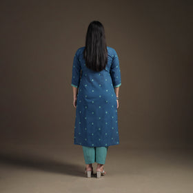 Jacquard Woven Cotton Straight Kurta with Palazzo & Dupatta Suit Set for Women 06