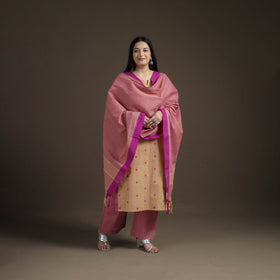 Jacquard Woven Cotton Straight Kurta with Palazzo & Dupatta Suit Set for Women 07