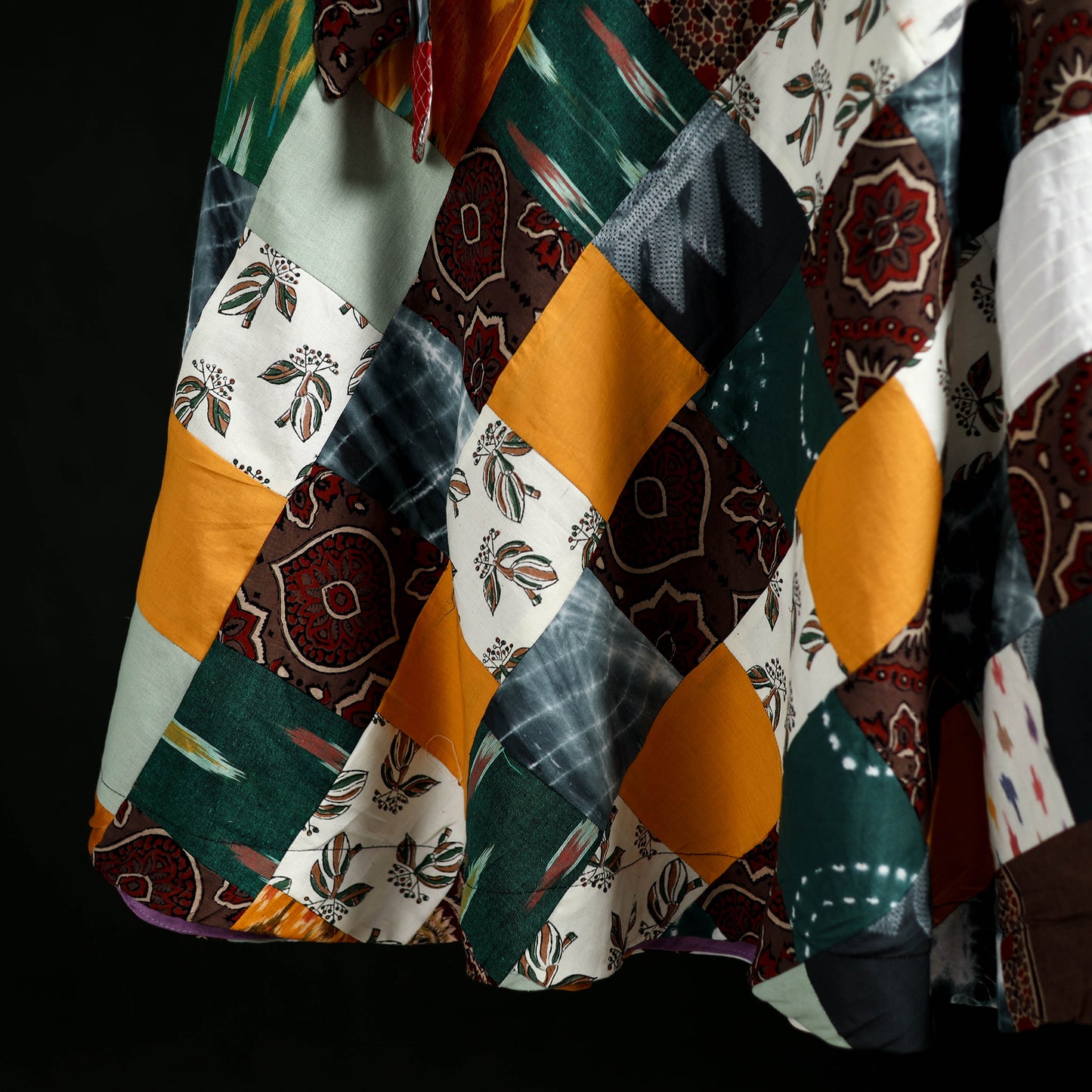Tukdi Kaam Patchwork Cotton Wrap Around Skirt 17