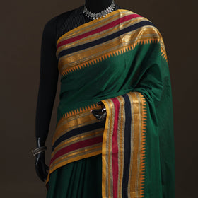 Green - Chettinad Woven Cotton Saree with Border 27