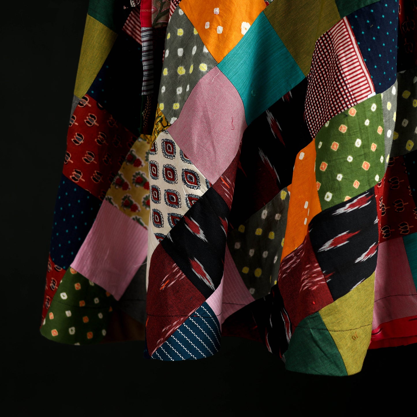 Tukdi Kaam Patchwork Cotton Wrap Around Skirt 19
