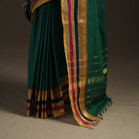 Green - Chettinad Woven Cotton Saree with Border 27