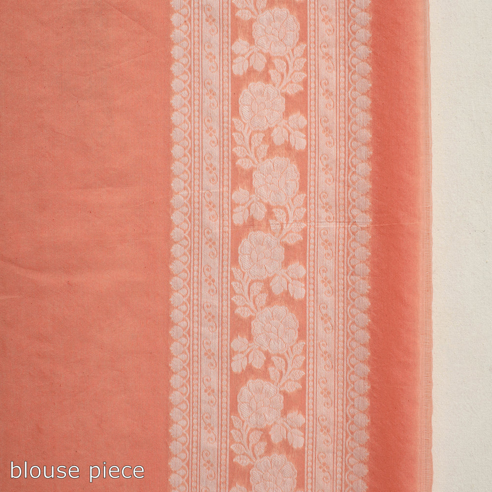 Peach -Banarasi Silk Cotton Cutwork Buti Saree 56