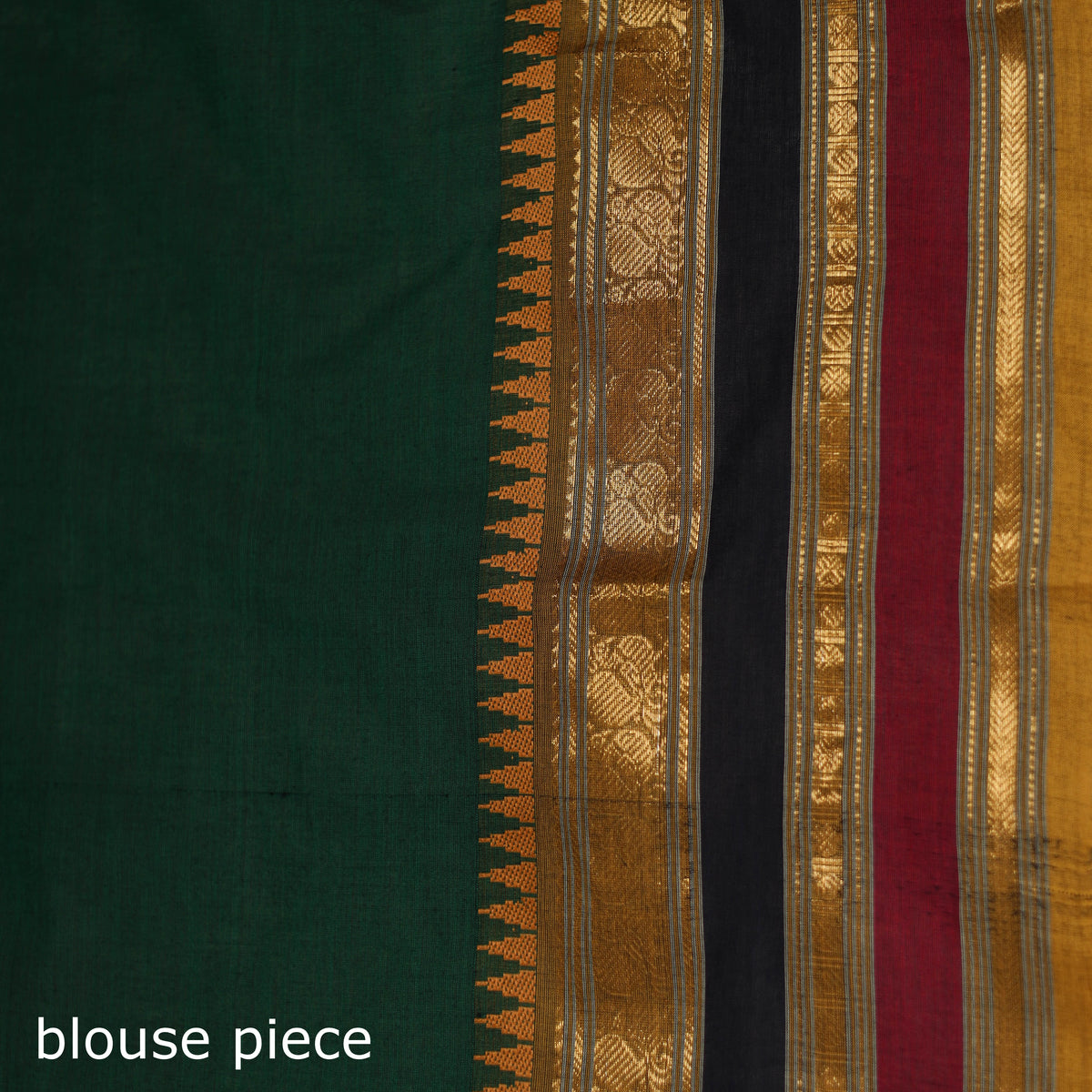 Green - Chettinad Woven Cotton Saree with Border 27