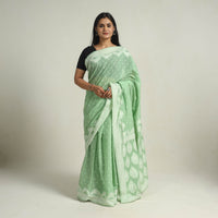 Green - Banarasi Silk Cotton Cutwork Buti Saree 55