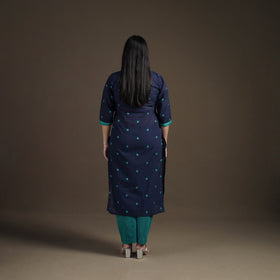 Jacquard Woven Cotton Straight Kurta with Palazzo & Dupatta Suit Set for Women 10