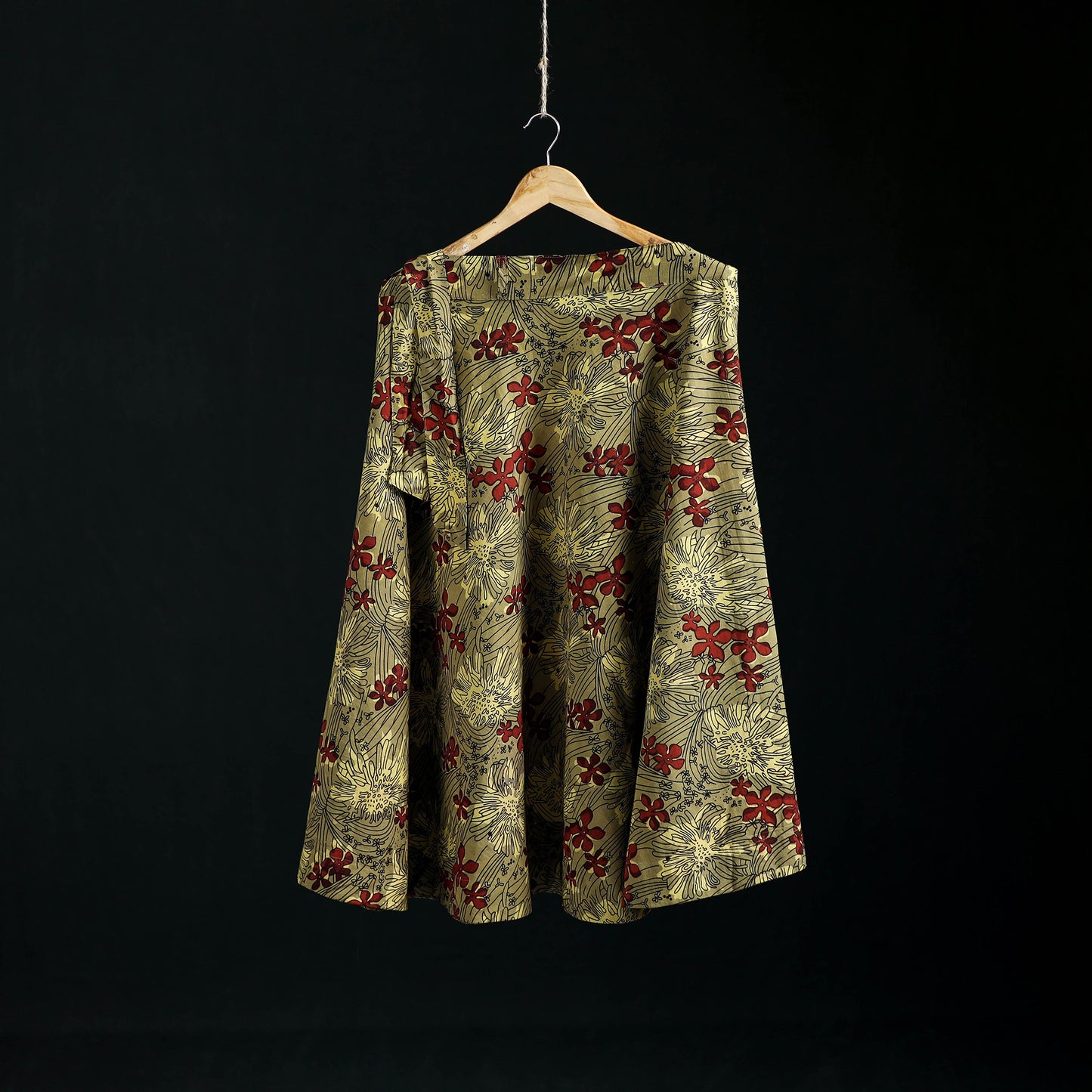 Bagru Hand Block Print Natural Dyed Cotton Wrap Around Skirt 23