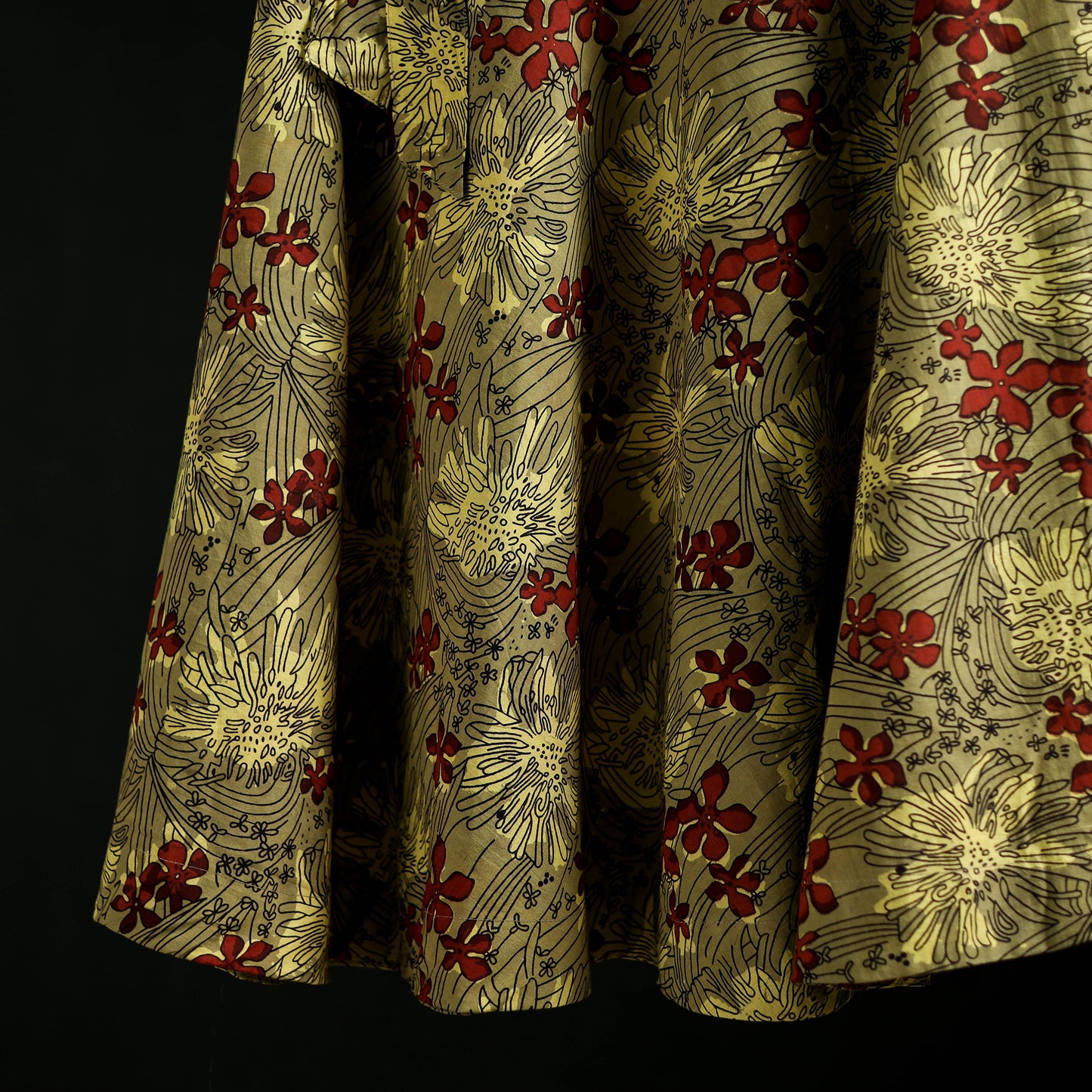 Bagru Hand Block Print Natural Dyed Cotton Wrap Around Skirt 23