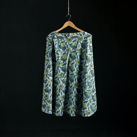 Bagru Hand Block Print Natural Dyed Cotton Wrap Around Skirt 24