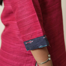 Pink - bhagalpuri handwoven desi tussar silk straight kurta