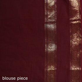 Maroon - Chettinad Woven Cotton Saree with Border 32