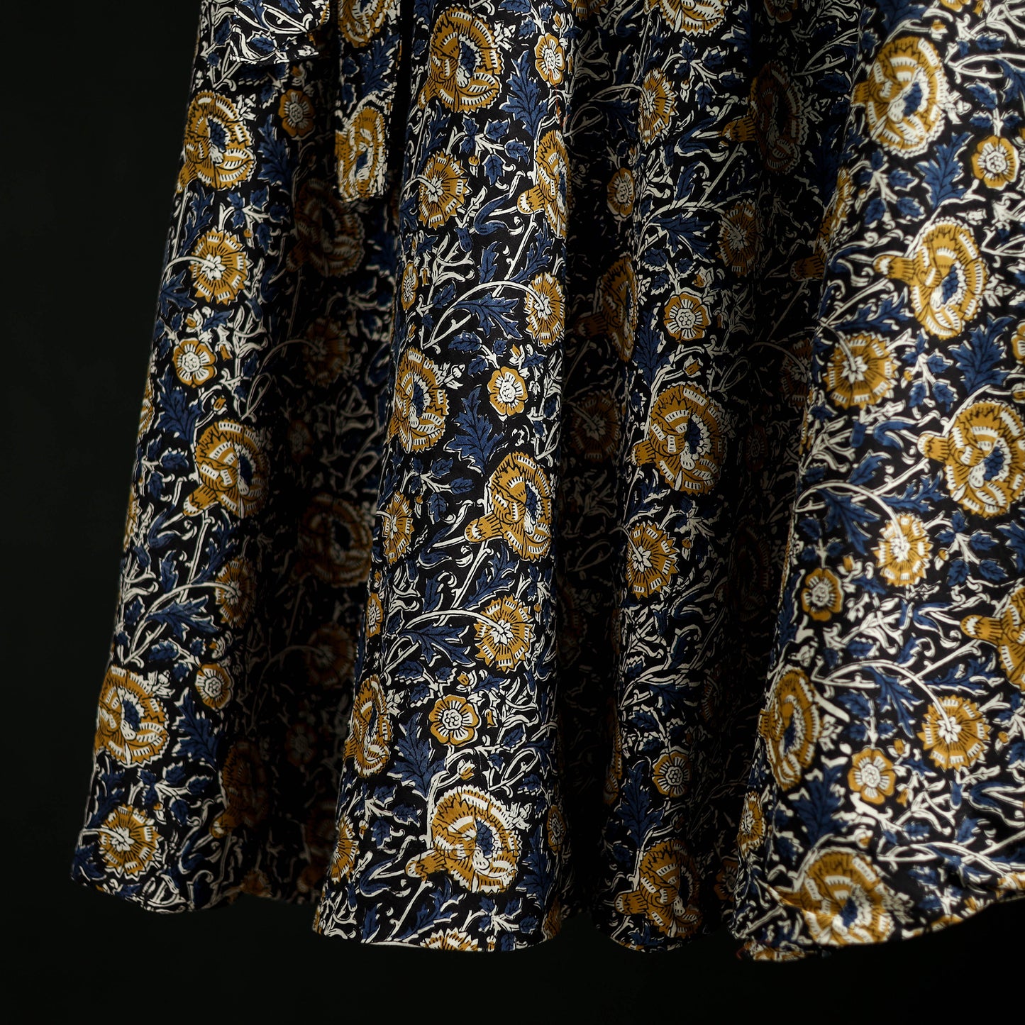 Bagru Hand Block Print Natural Dyed Cotton Wrap Around Skirt 26