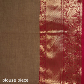 Brown - Chettinad Woven Cotton Saree with Border 33