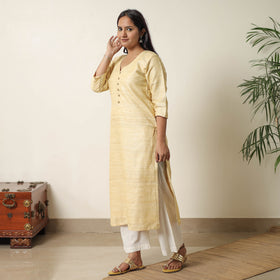 Bhagalpuri Handwoven Desi Tussar Silk Straight Kurta for Women