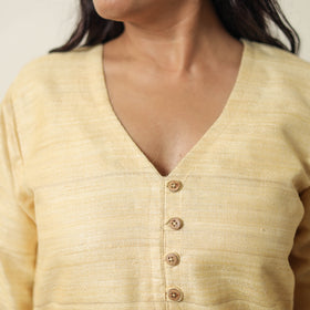 Bhagalpuri Handwoven Desi Tussar Silk Straight Kurta for Women