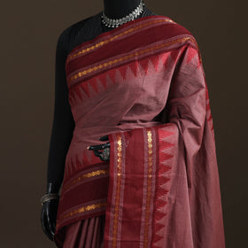 Peach - Chettinad Woven Cotton Saree with Border 35