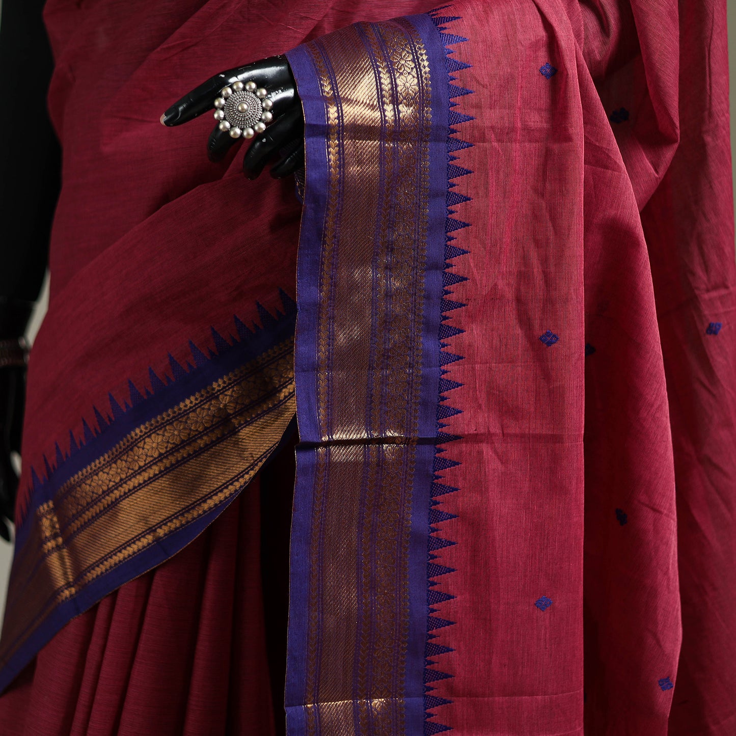 Pink - Kanchipuram Buti Cotton Saree with Border 71
