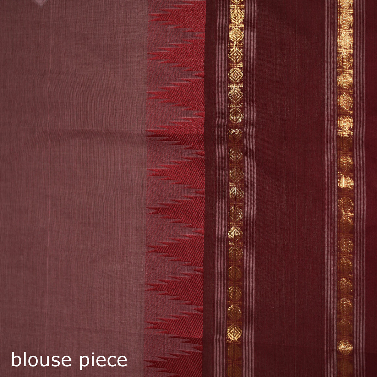 Peach - Chettinad Woven Cotton Saree with Border 35