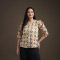 Multicolor - Pochampally Ikat Mercerised Cotton Crop Top for Women 02