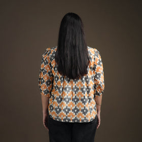Multicolor - Pochampally Ikat Mercerised Cotton Crop Top for Women 02