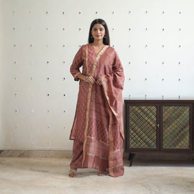 Buy Traditional Maheshwari Silk Bagru Print Kurta Set