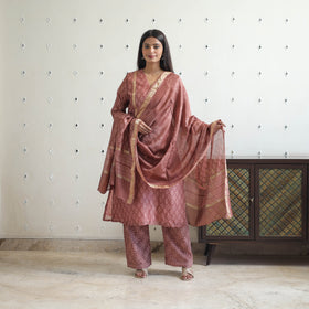 Buy Traditional Maheshwari Silk Bagru Print Kurta Set