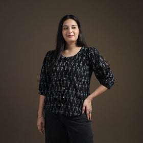 Pochampally Ikat Mercerised Cotton Crop Top for Women 07