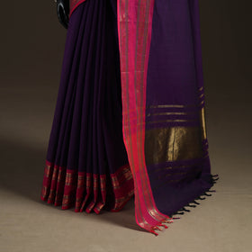 Blue - Chettinad Woven Cotton Saree with Border 38