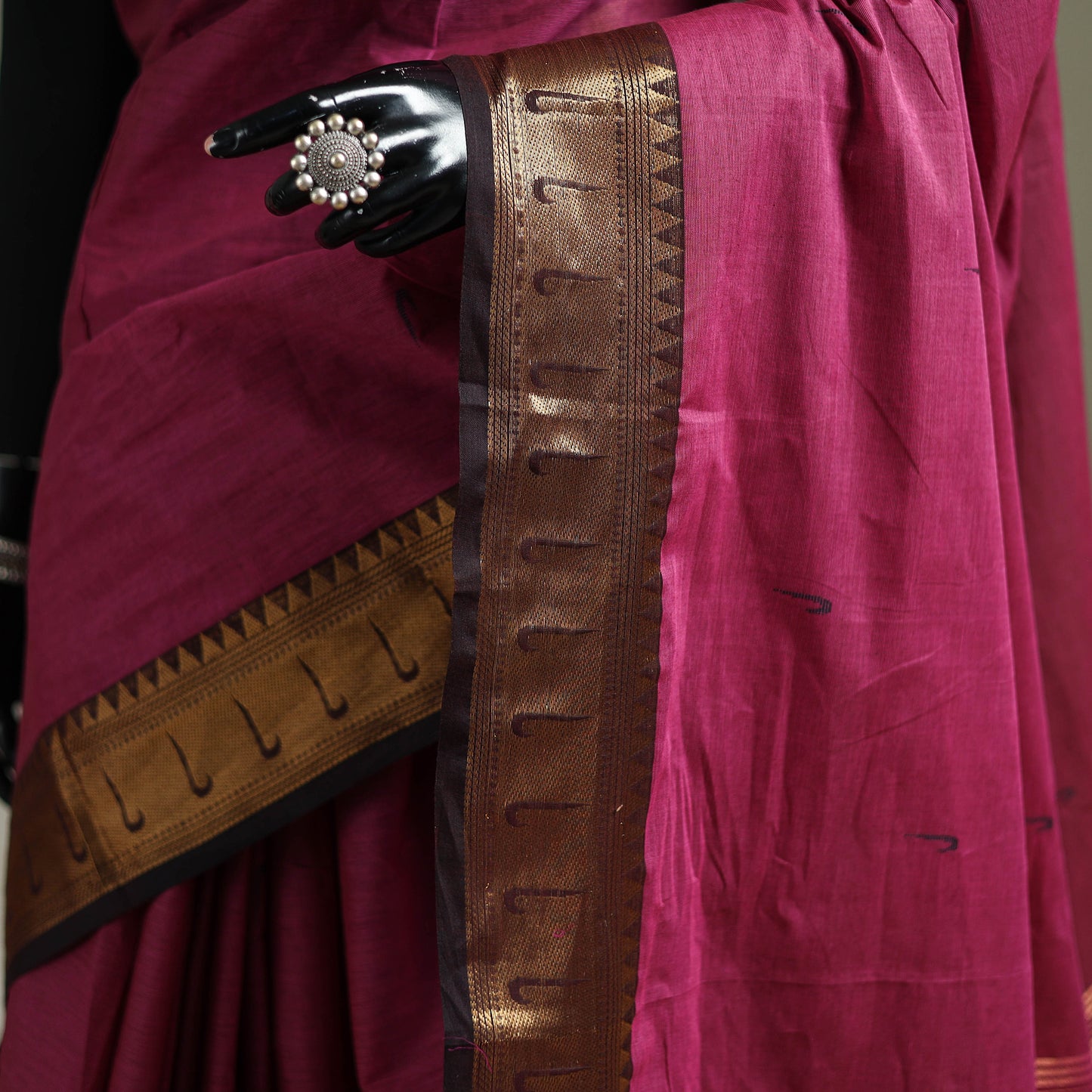 Pink - Kanchipuram Buti Cotton Saree with Border 74