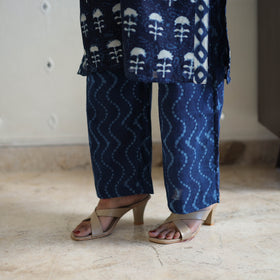 Buy Blue Chanderi Silk Indigo Bagru Block Print Kurta Set
