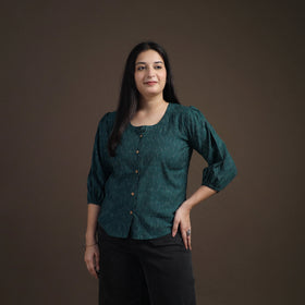 Pochampally Ikat Cotton Crop Top for Women 17