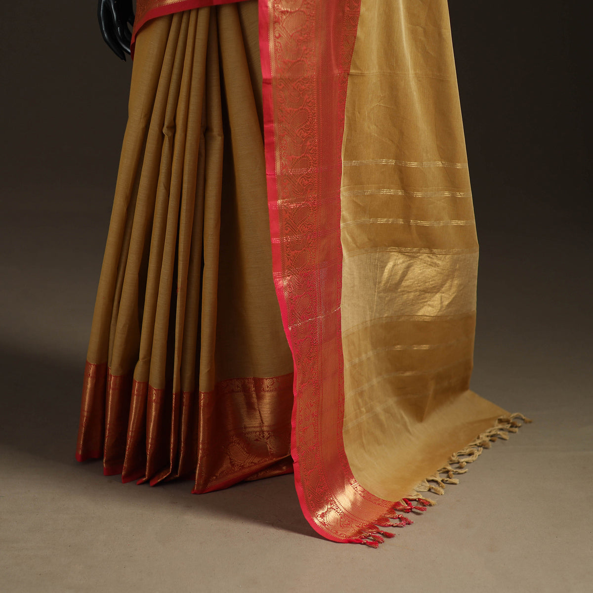 Yellow - Chettinad Woven Cotton Saree with Border 39