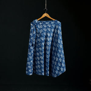 Indigo Bagru Hand Block Print Natural Dyed Cotton Wrap Around Skirt 38