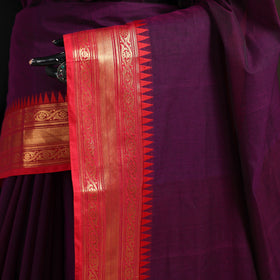 Purple - Chettinad Woven Cotton Saree with Border 40