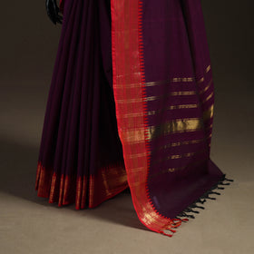 Purple - Chettinad Woven Cotton Saree with Border 40