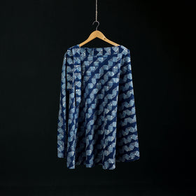 Indigo Bagru Hand Block Print Natural Dyed Cotton Wrap Around Skirt 39