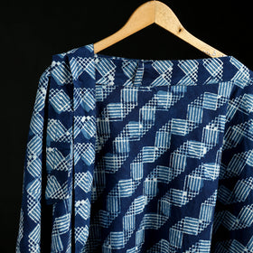 Indigo Bagru Hand Block Print Natural Dyed Cotton Wrap Around Skirt 39