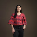 Pochampally Ikat Mercerised Cotton Crop Top for Women 03
