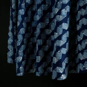 Indigo Bagru Hand Block Print Natural Dyed Cotton Wrap Around Skirt 39