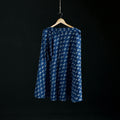 Indigo Bagru Hand Block Print Natural Dyed Cotton Wrap Around Skirt 40
