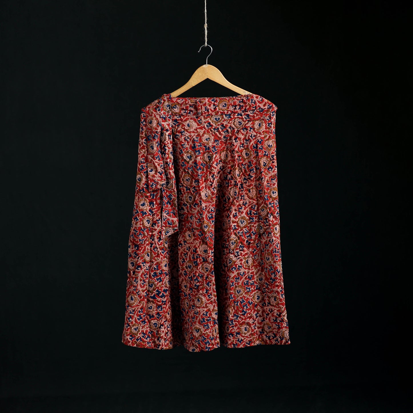 Kalamkari Hand Block Print Natural Dyed Cotton Wrap Around Skirt 41