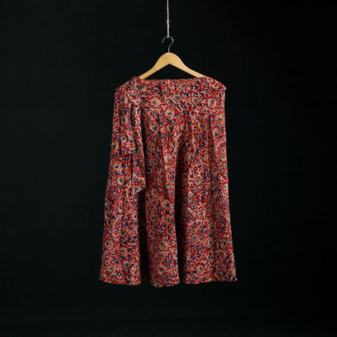 Kalamkari Hand Block Print Natural Dyed Cotton Wrap Around Skirt 41
