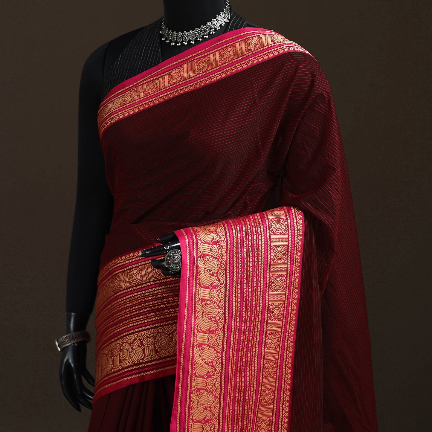 Chettinad Woven Cotton Saree with Border 43