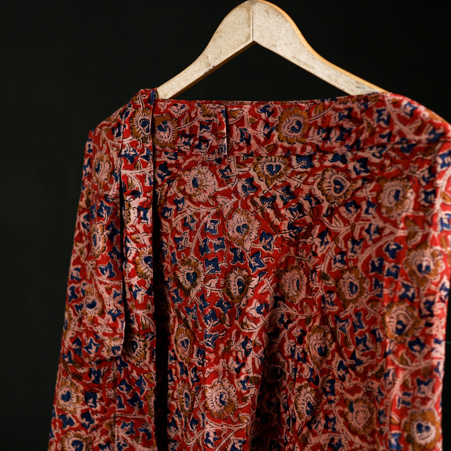 Kalamkari Hand Block Print Natural Dyed Cotton Wrap Around Skirt 41