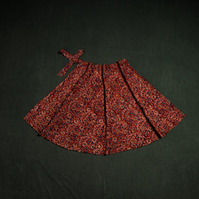 Kalamkari Hand Block Print Natural Dyed Cotton Wrap Around Skirt 41