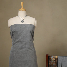 Grey 2pc Kandangi Chettinad Dress Material with Jewellery Set